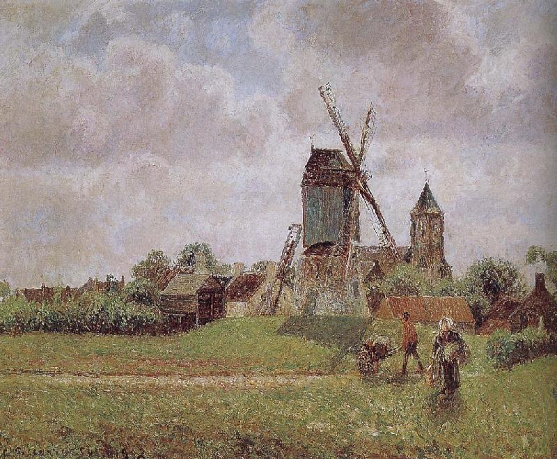Camille Pissarro Belgium, a large windmill China oil painting art